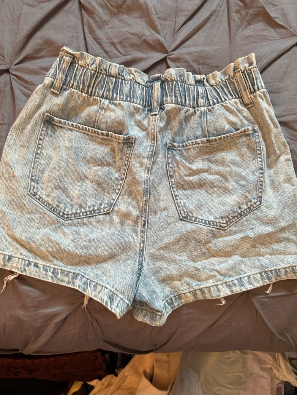SO Light Wash Distressed Denim Shorts